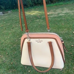 Pink white brown Kate spade purse